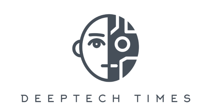 DeepTech Times logo with half-human, half-AI face icon.